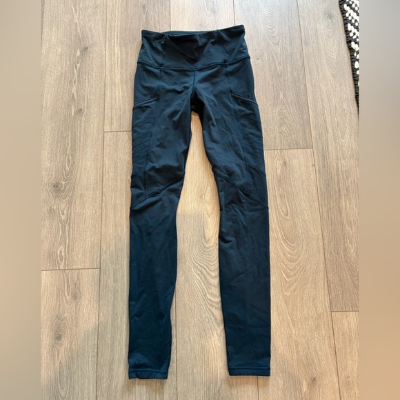 Lululemon Pocket Running Tight Dark Teal Size 4 X10416 - Picture 1 of 6